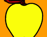 Dibuix poma pintat per MAGDA