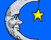 Dibuix Lluna i estrella pintat per Martina