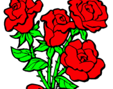 Dibuix Ram de roses pintat per rosas