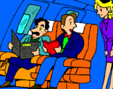 Dibuix Passatgers en l'avió pintat per marta lópez  malet