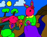 Dibuix Conills pintat per saray