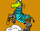 Dibuix Zebra saltant pedres pintat per anònim