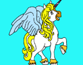 Dibuix Unicorn amb ales pintat per magalí Carratalà