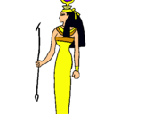 Dibuix Hathor pintat per andrea mas maria