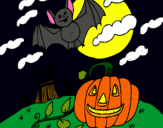 Dibuix Paisatge de Halloween pintat per laia appert 