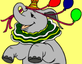 Dibuix Elefant amb 3 globus pintat per AINA GH