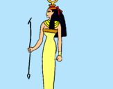Dibuix Hathor pintat per ferran