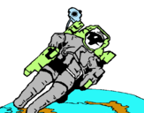 Dibuix Astronauta en l'espai pintat per jana