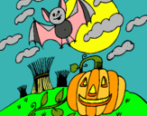 Dibuix Paisatge de Halloween pintat per Jana