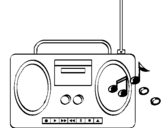 Dibuix Radio cassette 2 pintat per judit