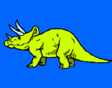 Dibuix Triceratops pintat per ori