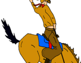 Dibuix Vaquer a cavall pintat per   bacer
