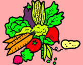 Dibuix verdures pintat per Ricard