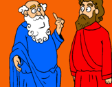 Dibuix Sòcrates i Plató pintat per boggy
