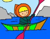 Dibuix Canoa esquimal pintat per ainhoa