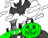 Dibuix Paisatge de Halloween pintat per aleix