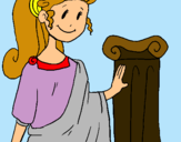 Dibuix Jove romana pintat per maria victòria