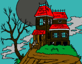 Dibuix Casa encantada pintat per marc