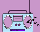 Dibuix Radio cassette 2 pintat per laia