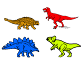 Dibuix Dinosauris de terra pintat per nil