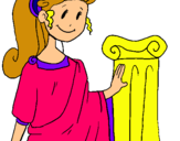 Dibuix Jove romana pintat per cristina m.m.