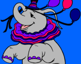 Dibuix Elefant amb 3 globus pintat per lokita