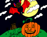 Dibuix Paisatge de Halloween pintat per albert