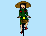 Dibuix Xina amb bicicleta pintat per la xina