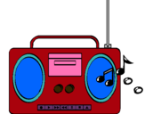 Dibuix Radio cassette 2 pintat per sharon