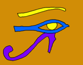 Dibuix Ull Horus pintat per aina puente