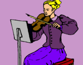 Dibuix Dama violinista pintat per laia
