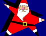 Dibuix Pare Noel en forma d'estrella  pintat per sonia genestar