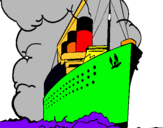 Dibuix Vaixell de vapor pintat per MARC BAUSÁ barco