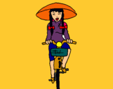 Dibuix Xina amb bicicleta pintat per euclider