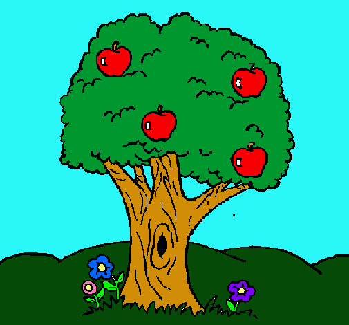 Dibuix Pomer pintat per arbre