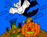 Dibuix Paisatge de Halloween pintat per uygytyg