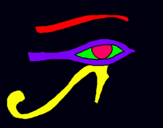 Dibuix Ull Horus pintat per htxdgcfh