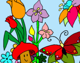 Dibuix Fauna i flora pintat per anna F F