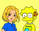 Dibuix Sakura i Lisa pintat per dcpor