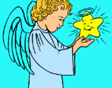 Dibuix Àngel i estrella pintat per ALBA ESCOLÀ