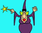 Dibuix Bruixa fent un encanteri pintat per marta 500