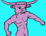 Dibuix Cap de búfal pintat per owen adam  rovira