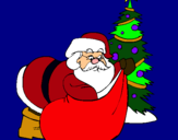 Dibuix Pare Noel repartint regals  pintat per TXELL FLIX DUAIGÜES