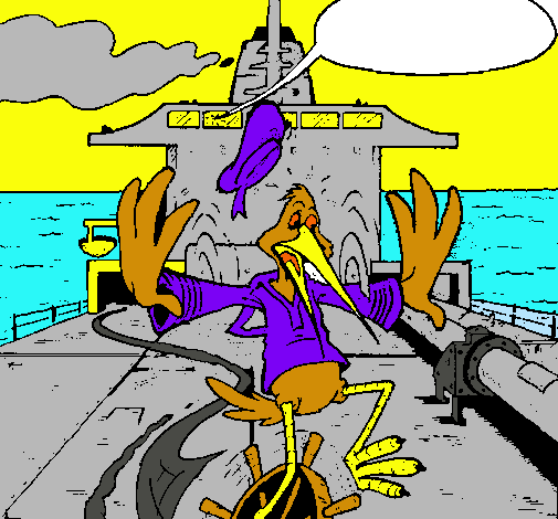 Dibuix Cigonya en un vaixell pintat per pol.p.v
