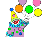 Dibuix Pallasso amb globus pintat per p9