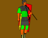 Dibuix Soldat romà  pintat per albert costa simo