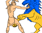 Dibuix Gladiador contra lleó pintat per sergi cufi