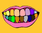 Dibuix Boca i dents pintat per bocca