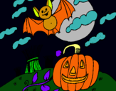 Dibuix Paisatge de Halloween pintat per Manzanito