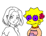 Dibuix Sakura i Lisa pintat per kevin